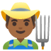 👨🏾‍🌾 man farmer: medium-dark skin tone display on Google